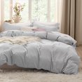 thumbnail image 1 of Bedsure Misty Grey Duvet Cover Queen Size - Soft Prewashed Queen Duvet Cover Set, 3 Pieces, 1 Duvet Cover 90x90 Inches with Zipper Closure and 2 Pillow Shams, Comforter Not Included, 1 of 6