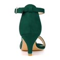 thumbnail image 2 of BLISSFUL STEP Sandales à Petits Talons pour Femmes à Brides, Bout Ouvert, Cheville, Vert 9, 2 of 7