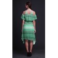 thumbnail image 2 of Bimba Robe Tunique à Épaules Dénudées Imprimée Teinture sur Nœuds Verte pour Femmes - TTG, 2 of 6