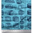 thumbnail image 1 of Soimoi Moss Georgette Fabric Grains & Fish Food Print Fabric by Yard 42 Inch Wide, 1 of 3