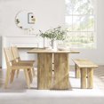 thumbnail image 1 of Modway Amistad 72" Rectangular Wood Dining Table and Bench Set in Oak, 1 of 7