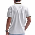 thumbnail image 4 of Weiqiqre Men Shirts Short Sleeve Button Down Shirts Classic Stripe Golf Polo Collared Work Shirts, 4 of 9