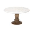 thumbnail image 1 of IMAX Corporation Lissa Marble Cake Stand in White, 1 of 5