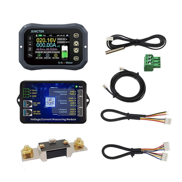 mmirethe Bluetooth 100A/400A/600A RV Battery Monitor With/ Shunt Meter Battery Coulomb Meter Tester Battery 400A KG-140F