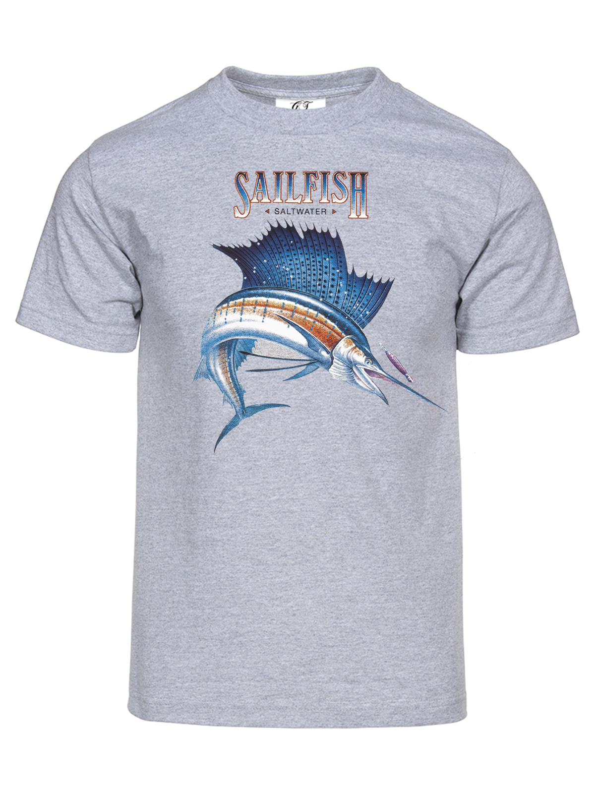Gravity Trading Mens Sailfish Short-Sleeve T-Shirt - Heather Grey - 3XL