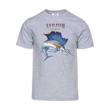 Gravity Trading Mens Sailfish Short-Sleeve T-Shirt - Heather Grey - 3XL