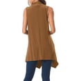 thumbnail image 3 of Cardigan Sans Manches Femme Été Léger Ouvert Doux Drapé Long Gilet Duster Ourlet Asymétrique, 3 of 4