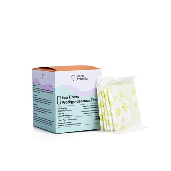 Organic Cotton Ultrathin Liners by Green Umbrella (96 Pack) -Eco-Friendly Liners