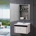 thumbnail image 4 of Gymax Armoire à Pharmacie Murale Miroir avec Tablette Réglable, Gris, 4 of 10