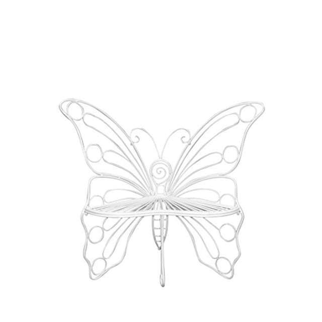 Hi-Line Gift Ltd Garden Decor Butterfly Chair 45 by 24 by 42-Inch White