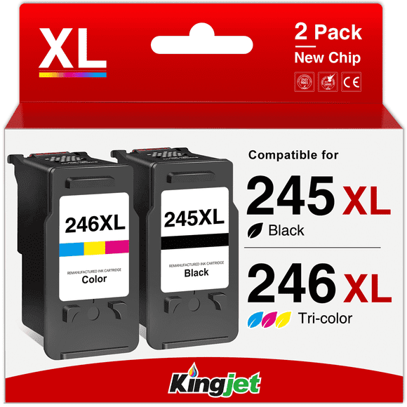 245XL Ink for Canon Ink 245 and 246 for PIXMA MG2522 2520 TS3122 MX490 492 TR4520 (Black, Tri-Colour)