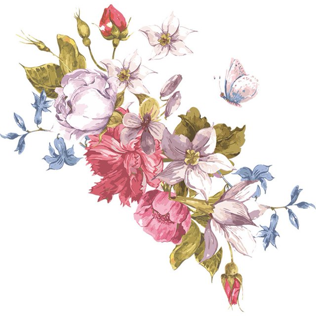 Romantic Flowers Wall Sticker for Bathroom Toilet Seats Fridge Cupboard Decal