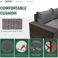 thumbnail image 3 of Kullavik Patio All Weather woven 6-Piece Metal Sectional Sets with Cushions,Grey, 3 of 5