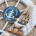 thumbnail image 2 of Nautical Beach Wooden Boat Ship Steering Wheel Fishing Net Shell Home Wall Decor (Seabird), 2 of 8