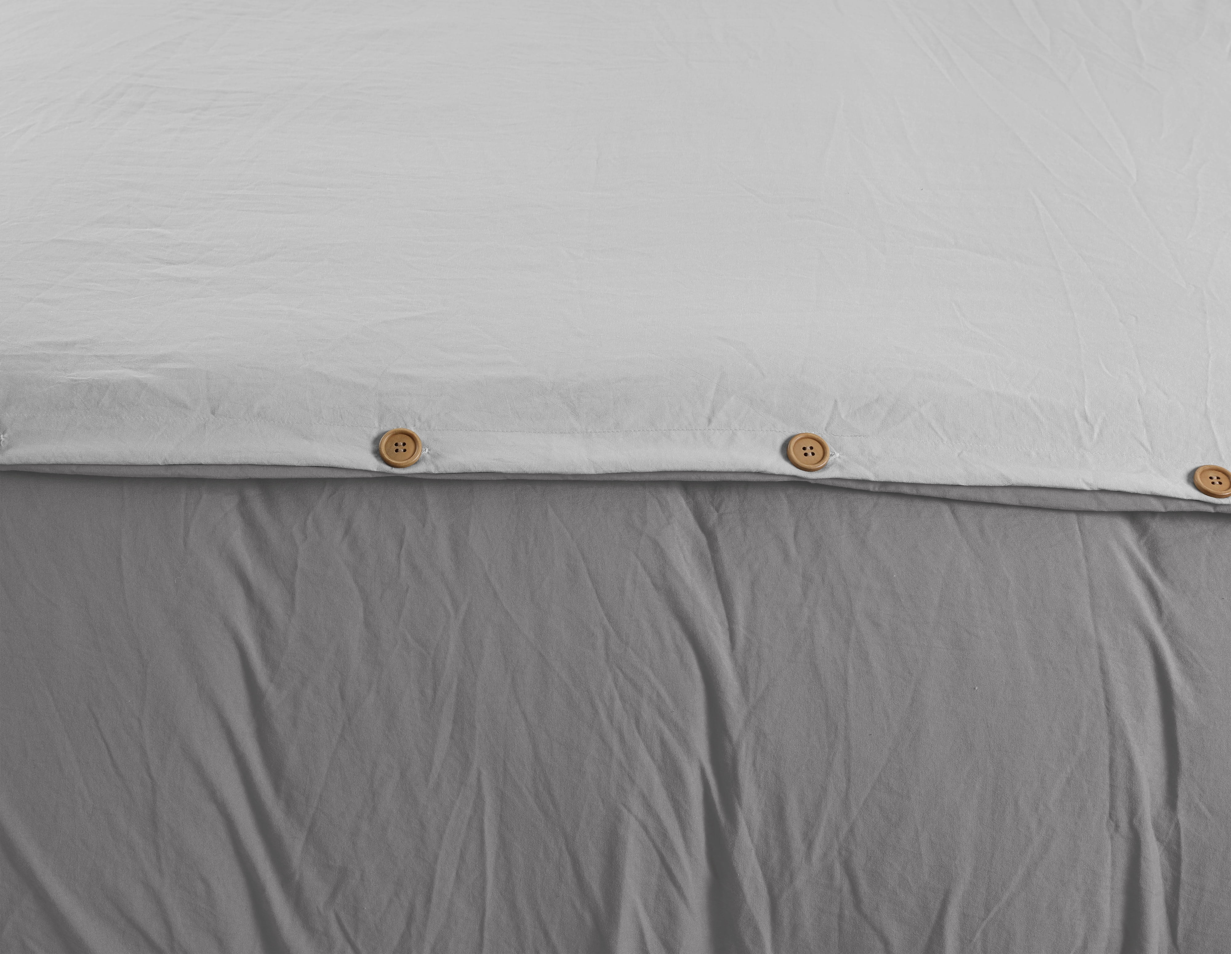 Swift Home Ensemble housse de couette réversible unie ultra douce avec fermeture décorative à boutons, Très grand lit