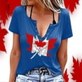 thumbnail image 1 of T-shirts Canada pour Femmes à Manches Courtes, Col Rond, Feuille d'Érable, Fête du Canada, Chandail Patriotique, T-Shirt Graphique pour Femmes, 1 of 3