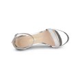 thumbnail image 4 of BLISSFUL STEP Women's Solid Color Glitter Ankle Strap Chunky Heels Sandals, 4 of 8