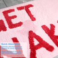 thumbnail image 4 of Cute Get Naked Bath Mat Bright Bathroom Rugs Bathroom Funny Non Slip Floor Bath Rug Machine Washable Bathmat Soft Microfiber Carpet for Bathtub & Shower (Pink Base & Rose Red Words, 31.5 * 19.7 Inch), 4 of 8