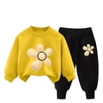 thumbnail image 2 of Pisexur Ensemble de Vêtements d'Automne et d'Hiver pour Bébés Filles Garçons 2 Pcs Mode Décontractée Imprimé Floral Manches Longues Col Rond Chandails en Molleton et Pantalons Ensemble de Survêtement pour Filles Garçons 3-8 Ans, 2 of 4