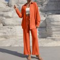 thumbnail image 4 of UPPADA Brown Lounge Set,Women Two Piece Fall Outfits 2 Pc Oversized Outfits Fleece Zip up Hoodie Matching Drawstring Joggers Tracksuit Sets with Pockets Orange,S, 4 of 6