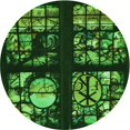 thumbnail image 1 of Ahgly Tapis Rond Lavable en Machine Intérieur Transitionnel Vert Forêt Foncé, 6 Pieds Rond, 1 of 7
