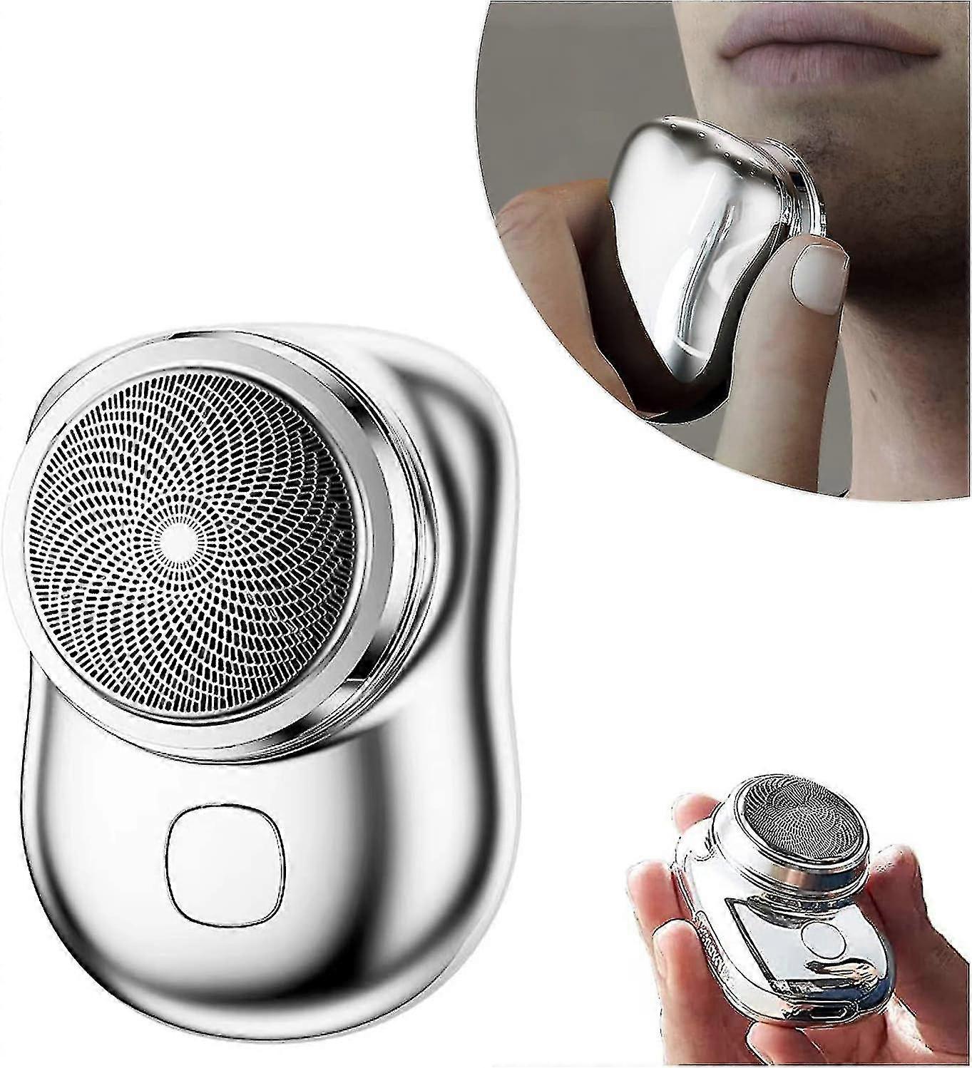 New Powerful Men's Shaver, Portable Mini Electric Shaver, Usb Mini Electric Shaver compatible Men, Easy One-button Operation, Suitable compatible Home, Car, T_Perfect Gift