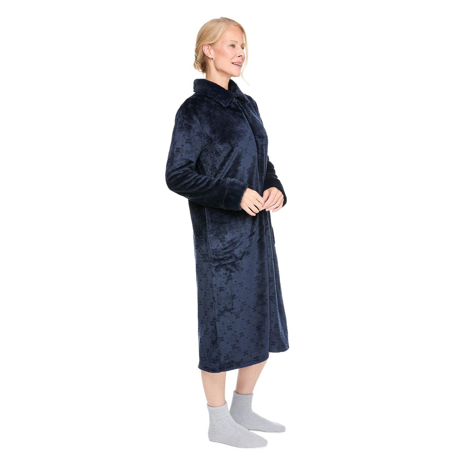 Robe de chambre en supermink zippée sur la longueur Iyla pour femmes