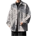 thumbnail image 1 of Cameland Men's Checkered Printed Button Pocket Long Sleeved Hooded Casual Jacket, 1 of 4
