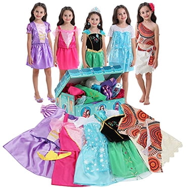 Girls Dress up Trunk VGOFUN Princess Costume Dress Pretend Play Set for Girls Toddlers (Princess dress up trunk-1)