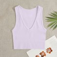 thumbnail image 2 of AherBiu Camisole Tops for Women Summer V Neck Low Cut Ribbed Knitted Slim Fitting Stretchy Solid Color Cropped Tank Tops, 2 of 3