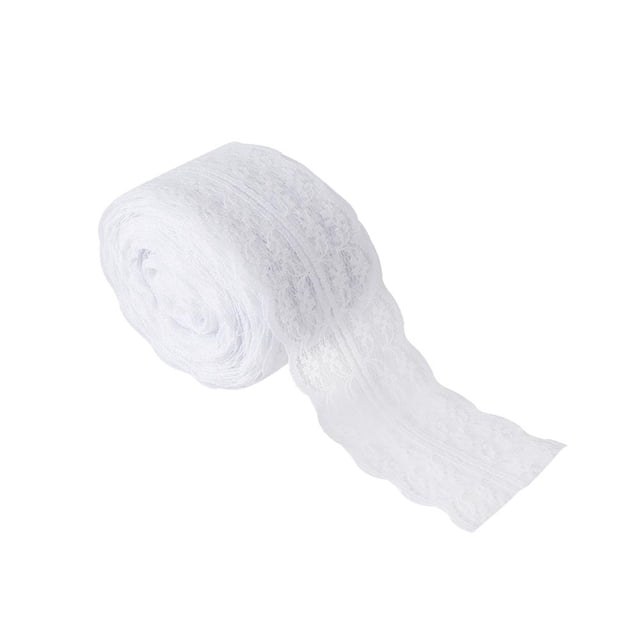 Rdeghly 10 m/Roll 4.5CM Width Lace Ribbon DIY Decorative Lacework for Wedding Birthday Christmas,Wedding Decorative, White Lace Ribbon