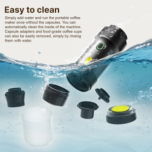 Portable Coffee Machine for Car Home Travel 3 in 1 Cordless Electric Coffee Maker Work With Capsule and Ground Coffee Mini Cold Brew and Heating Coffee Maker with 120ml Cup