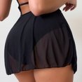 thumbnail image 3 of Drawstring Cover Women Mesh Beach Shorts Ruffle Ups Side Wrap Beach Up Up For Swimwear Cover Bikini Up Cover Cover Mesh Wraps Skirt Skirt Sheer Bikinis Set, 3 of 6