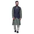 thumbnail image 1 of Atasi Traditional Printed Kurta Churidar Pajama Set With Nehru Jacket For Men, 1 of 5