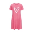 thumbnail image 4 of Rbaofujie Chemises de Nuit pour Filles Chemise de Nuit Courte Surdimensionnée pour Femmes Imprimée à Col Rond et Manches Courtes Robe Pantalon de Pyjama pour Femmes, 4 of 6