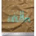 thumbnail image 1 of Soimoi Brown Rayon Fabric Dot & Sketch Monuments Architectural Fabric Prints By Yard 56 Inch Wide, 1 of 3