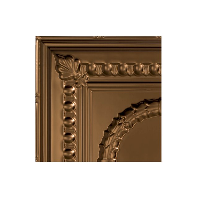 Fasade Easy Installation Rosette Oil Rubbed Bronze Glue Up Ceiling Tile/ Ceiling Panel (12" X 12" Sample)