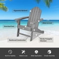 thumbnail image 4 of Patiojoy Chaise Adirondack Chaise de Foyer Extérieure avec Porte-Gobelet Chaise Longue Résistante aux Intempéries pour Cour Arrière Jardin Patio et Terrasse Gris, 4 of 8