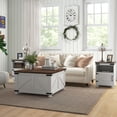 thumbnail image 2 of HOMCOM Farmhouse Lift Top Coffee Table with Flip-top Lids and Hidden Compartments, White, 2 of 10