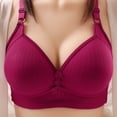 thumbnail image 4 of B91xZ Women's Plus Size Unlined Underwire Bra Front Closure Plus Size Full Coverage Lace Underwire Racerback Bra,Hot Pink 42, 4 of 4