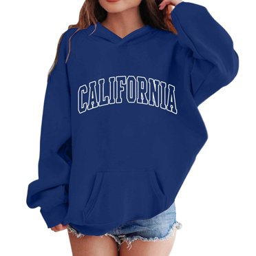 Wdgfv Chandails à Capuchon et Chandails pour Filles, Demi-Fermeture Éclair, Chandail à Enfiler à Manches Longues, Tenue Décontractée et Confortable pour les Activités Quotidiennes, Bleu Marine, 12-13 Ans