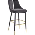 thumbnail image 1 of Meridian Furniture Sleek Gray Velvet Stool (Set of 2), 1 of 4
