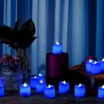 thumbnail image 3 of 24 Packs Flameless Blue Tea Lights for Birthday Party Decoration Battery Operated, 3 of 7