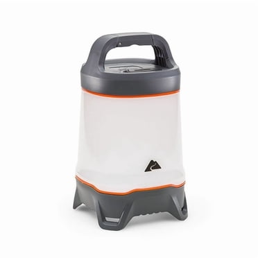 Ozark Trail 1000 Lumen LED Camping Lantern – 5 Light Modes, 75-Hour Runtime, Water-Resistant, Gray/Orange
