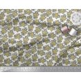 thumbnail image 2 of Soimoi Poly Georgette Fabric Leaves & Floral Block Printed Craft Fabric by The Yard 42 Inch Wide, 2 of 3