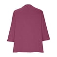 thumbnail image 4 of Plebaso Womens Plus Size Tops 3/4 Sleeve V Neck Casual T Shirts Loose Solid Color Button down Blouses Tees, 4 of 7