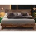 thumbnail image 1 of Acacia Aurora Bed Frame with Headboard Solid Wood Platform Bed, King Size Bed Frame, Unique Design Contemporary Signature Wood Bed Compatible with All Mattresses, Non-Slip and Noise-Free, Chocolate, 1 of 5