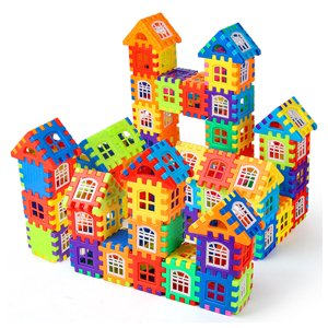 House Block Building Toy, Early Learning Spacious House Building Block 3D Puzzle Toy for Boys Girls
