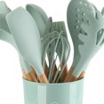 thumbnail image 5 of Set Kitchenware Kit Silicone Cookware Set Wood Handle Non Stick  with Container, 5 of 5