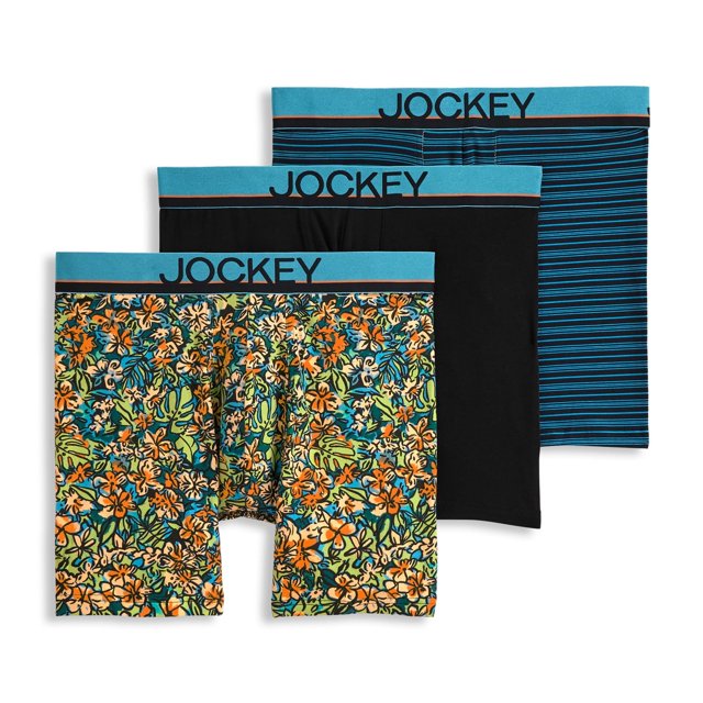 Jockey Men's True Style 6" Boxer Brief - 3 Pack